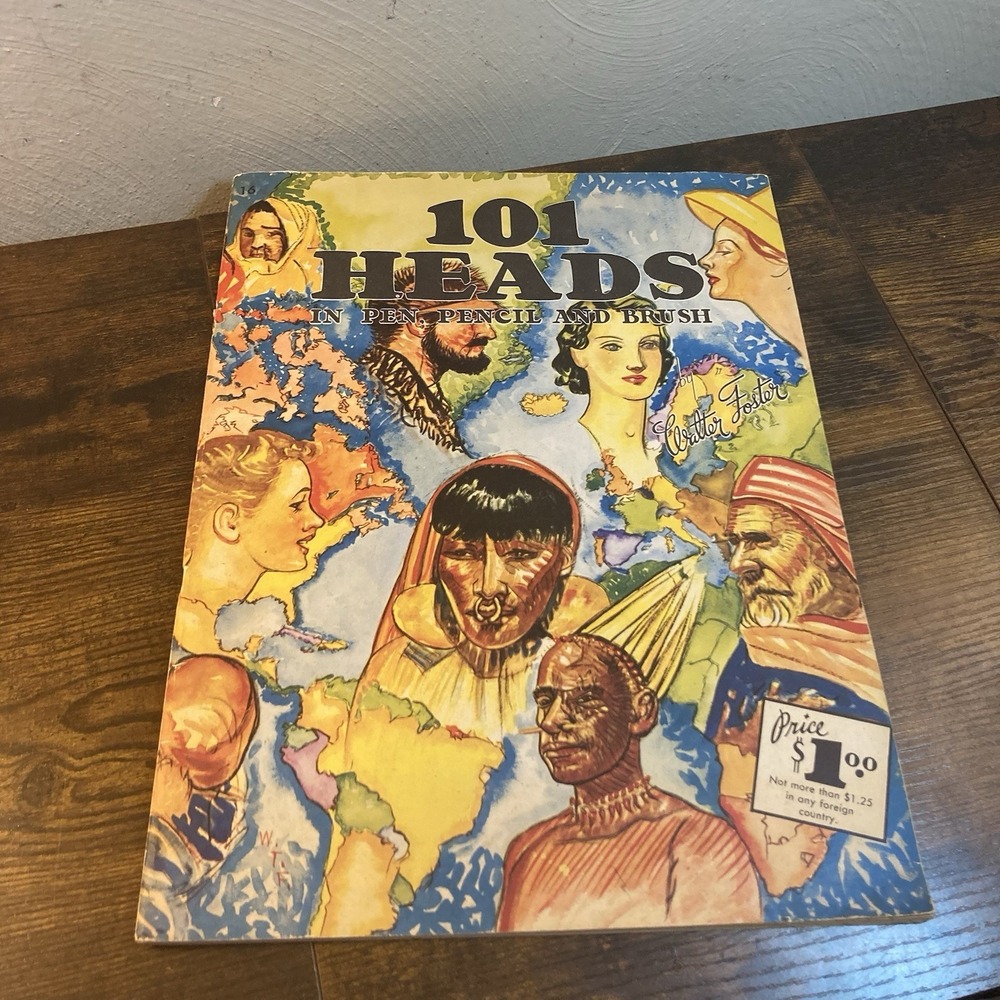 101 Heads Walter T Foster 1949 Illustrated Art Instruction Book